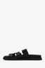 Hermès Black Leather Chypre Sandals Size 38.5