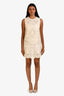 Dolce & Gabbana Cream Silk Blend Eyelet Sleeveless Mini Dress Size 38