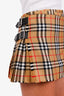 Burberry x Vivienne Westwood Brown Wool Check Mini Skirt Size XS