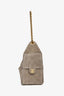 Pre-loved Chanel™ 25 Taupe Quilted Suede Small Bucket Bag