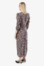 Isabel Marant White/Purple V Neck Ruched Dress Size 36