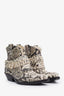 Zimmermann Python Embossed Western Ankle Boots Size 40