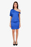 Ralph Lauren Blue Asymmetric Sleeve Drop Waist Dress Size 6