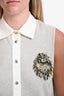 Pre-loved Chanel™ 2007 Grey Cashmere Embellished Top Size 42