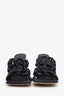Bottega Veneta Black Braided Stretch Mule Heeled Sandals Size 36.5