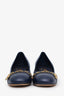 Pre-loved Chanel™ Navy Leather CC Chain Detail Pumps Size 36