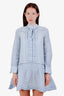 See by Chloe Blue Cotton Ruffled Mini Dress with Slip Size 36