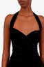 Norma Kamali Black Velvet Cayla Halter Top Mini Dress