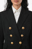 Blazer Balmain croisé en laine noire, taille 40