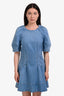 Jonathan Simkhai Blue Denim Medium Wash Puff Sleeve Mini Dress Size XS