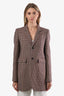 Blazer Balenciaga en laine à carreaux marron, taille 34