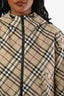 Burberry Beige Check Zip Up Cropped Jacket Size M