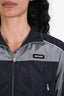 Miu Miu Runway 2025 Grey/Black Technical Silk Logo Cropped Zip Up Windbreaker Size 36