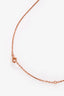 Hermès 2021 Rose Plated Pink Leather 'O'Kelly' Pendant Necklace