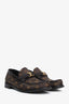 Louis Vuitton Brown Monogram Jacquard and Leather Major Loafers Size 9 Mens