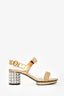 Prada Gold Metallic Bow Embellished Heels Size 36