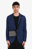 Christian Dior 2022 Black/Navy Oblique Jacquard Zipped Pouch Crossbody