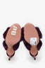 Aquazzura Purple Fur Purr 105 Mules Size 37.5