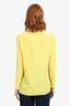 Gucci Neon Yellow Silk Long Sleeve Tie Front Blouse Size 38