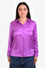 Frame Purple Silk Slim Pocket Shirt Size M