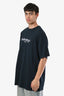 Balenciaga Navy Cotton Logo Embroidered T-Shirt Size XS Men's