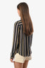 Chloe Black/Multi Silk Striped Button Shirt Size 36