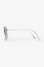 Christian Dior Gold Tone Square Frame Sunglasses