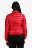 Moncler Red Lightweight Puffer Jacket Size 0