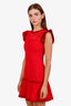 Alexis Red Lace Ruffled Mini Dress Size M