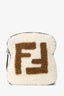 Fendi 2024 Cream/Brown Sherling Zucca FF Minaudière Crossbody Bag