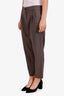 Dolce & Gabbana Brown Check Virgin Wool Straight Leg Pant Size 44