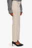 'S Max Mara Grey Cotton Cropped Flare Pants Size 4