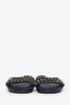 Pre-loved Chanel™ Navy Canvas Gold-Tone CC Chain Slides Size 40