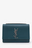 Saint Laurent Teal Grained Leather Small Kate Crossbody Bag