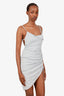 Jacquemus Grey Saudade Open Back Ruched Mini Dress Size 34