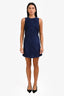 Balenciaga Blue Lambskin Mini Dress Size 36