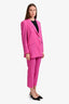 Theory Bright Pink Wool Blend Suit Size 6