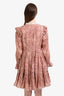 Zimmermann Pink/White Linen Paisley Button-Up LS Dress Size 3
