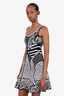Diane von Furstenberg Black/White Zebra Print Knit Mini Dress Estimated Size XS