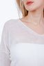 Fabiana Filippi White/Gold Linen Sheer Sweater Size XS