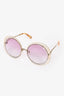 Chloe Ivory/Pink Carolina Round Sunglasses