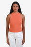 Frame Orange Ribbed Sleeveless Mick Neck Sweater Size S