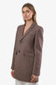 Blazer Balenciaga en laine à carreaux marron, taille 34