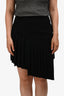 Mugler Black Pleated Asymmetrical Mini Skirt Size 40