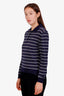 Miu Miu Navy/White Striped Polo Shirt Size 36