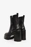 AGL Black Leather Platform Heeled Boots Size 39