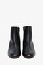 Christian Louboutin Black Leather Block Heel Ankle Boots Size 35