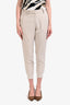 Brunello Cucinelli Light Beige Silk Blend Jogger Crop Trousers Size 6