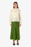 Lisa Yang Green Brushed Cashmere Midi Skirt Size 1