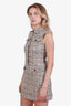 Theory Brown/Beige Tweed Mini Sleeveless Dress Size 0